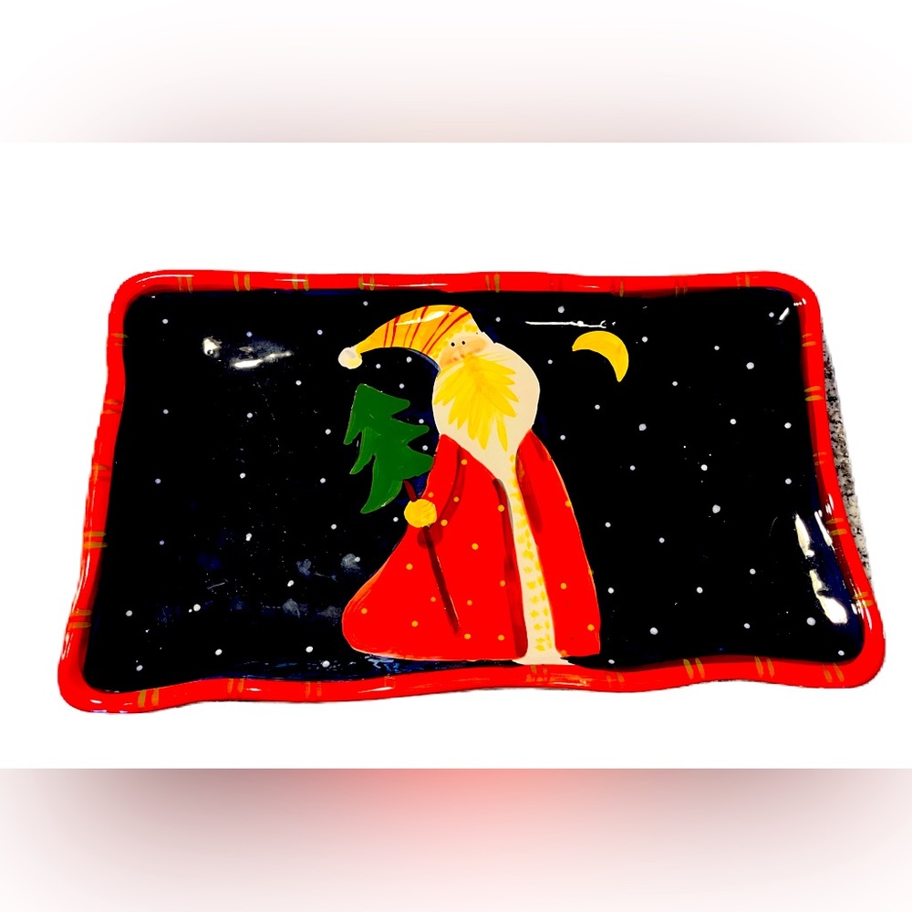 10”x16” Handpainted Santa Platter